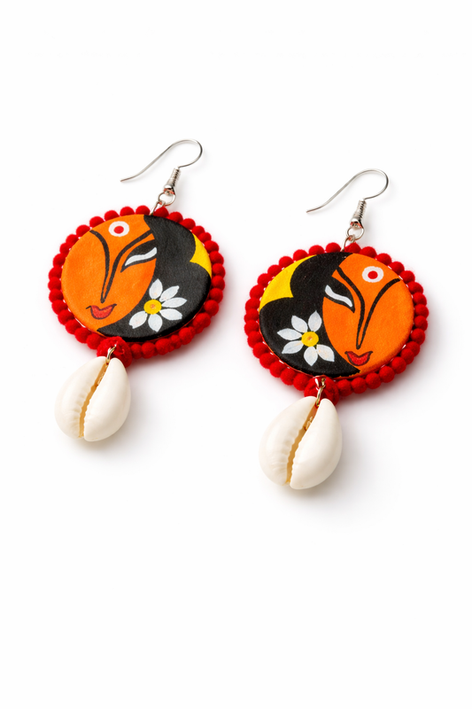 Handmade Durga Art Ethnic Earrings