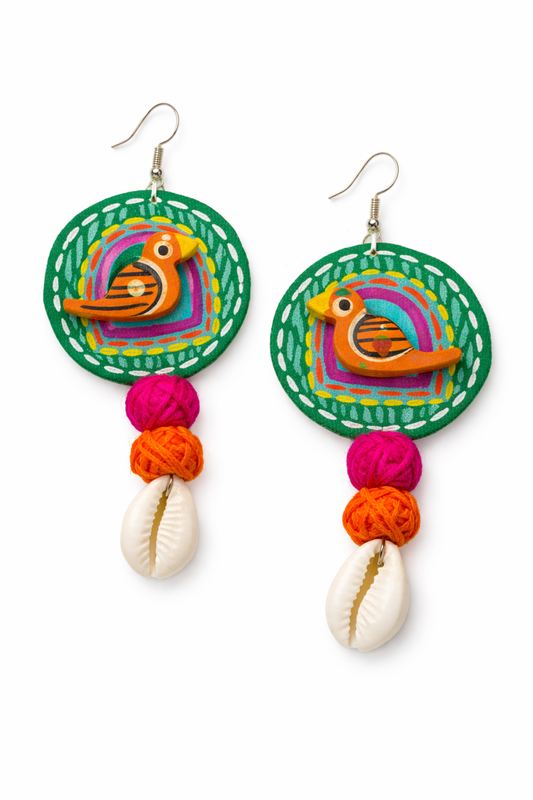 Handmade Handmade Tribal Bird Boho Earrings